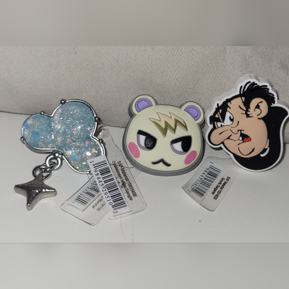 CROCS Jibbitz Charms - Blue, White, Black